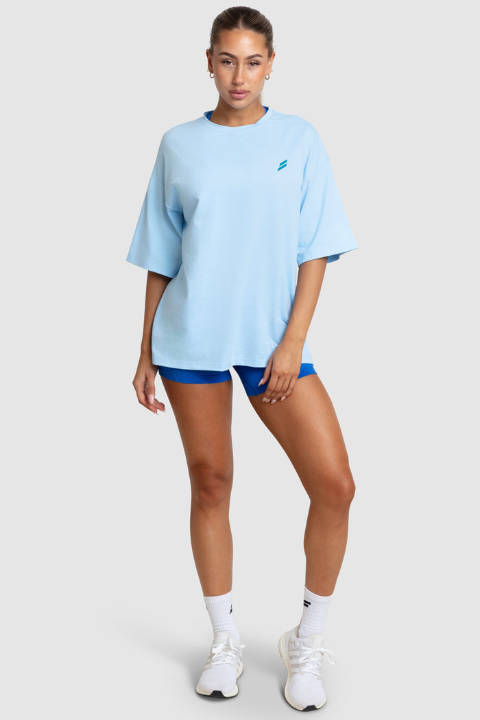 DYVN Oversize Varsity Tee - Baby Blue