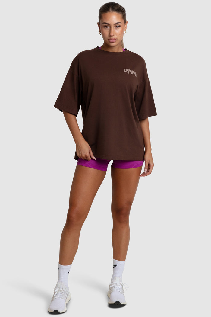 Oversize Lifting Club Tee - Espresso Brown