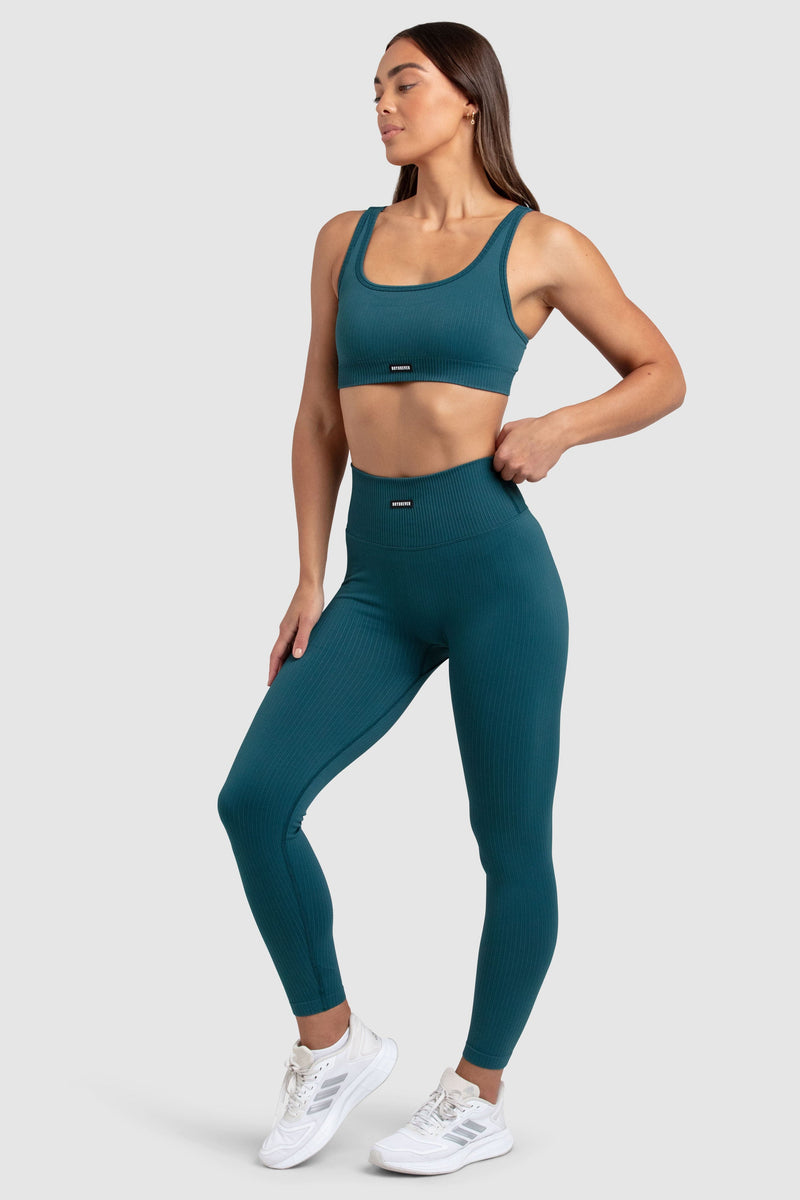 Ribbed Seamless Leggings - Forest Green – DOYOUEVEN