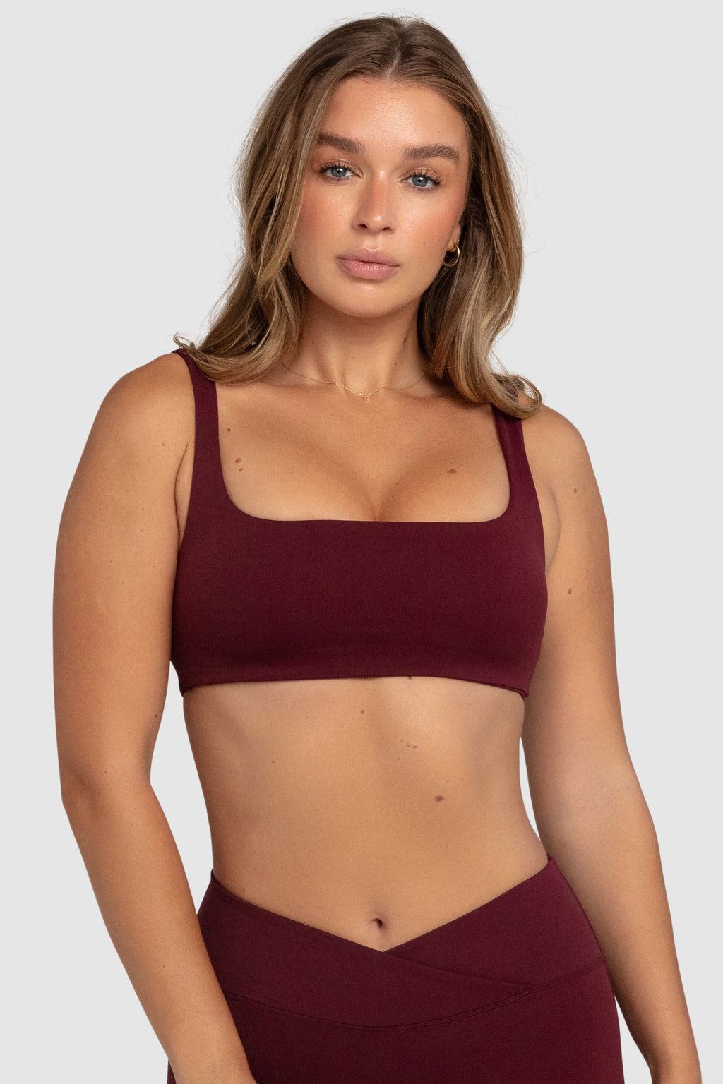 Aura Box-Cut Crop - Dark Cherry