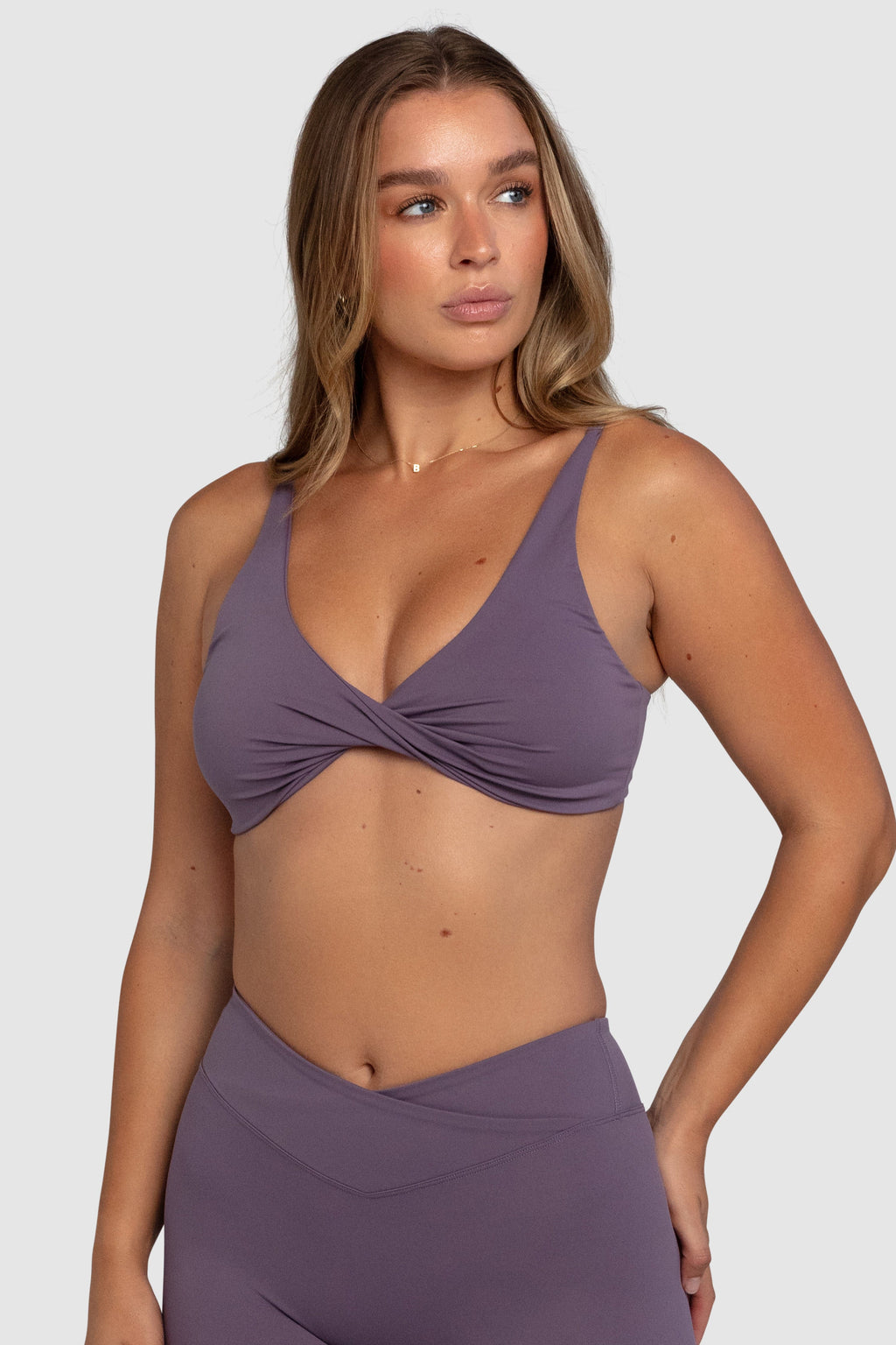 Aura Twist-Knot Crop - Deep Purple