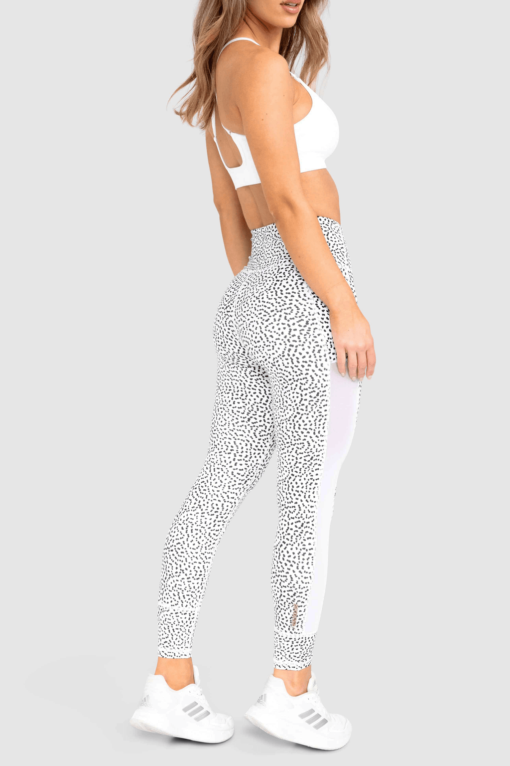 Breeze Mesh Leggings - White Speckle