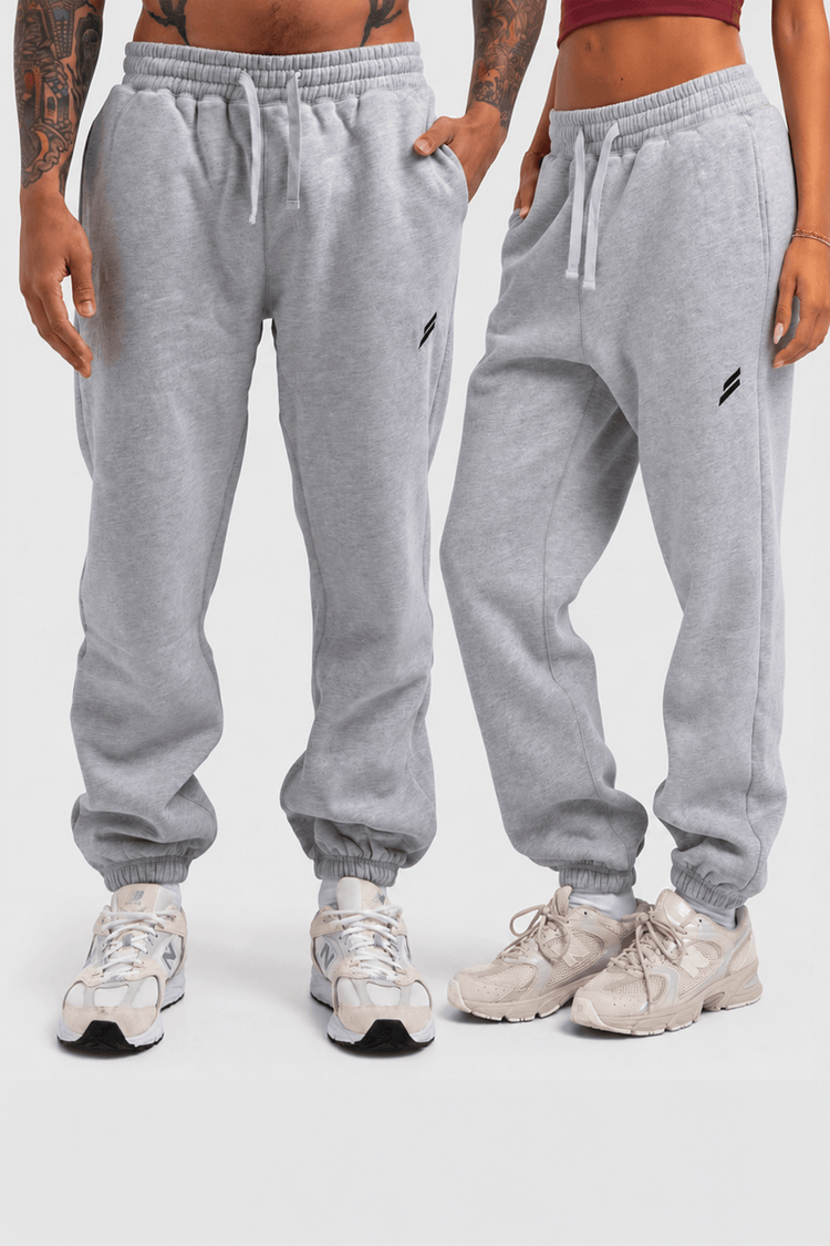 Classic Cuffed Sweatpants - Grey Marl