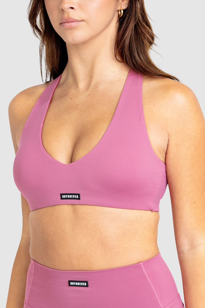 Desire V-Neck Crop - Berry Pink – DOYOUEVEN