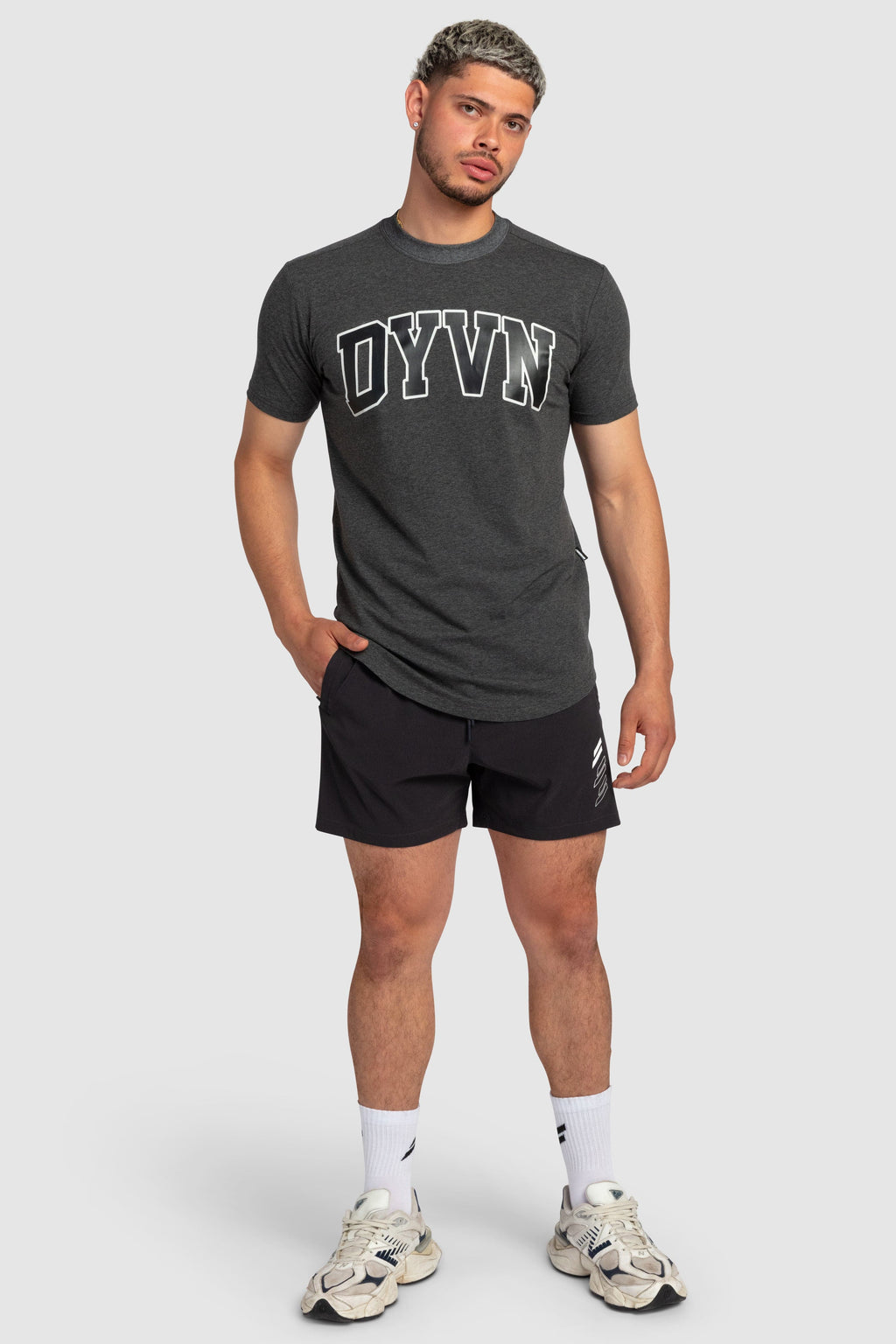 DYVN College Drop Tee - Charcoal
