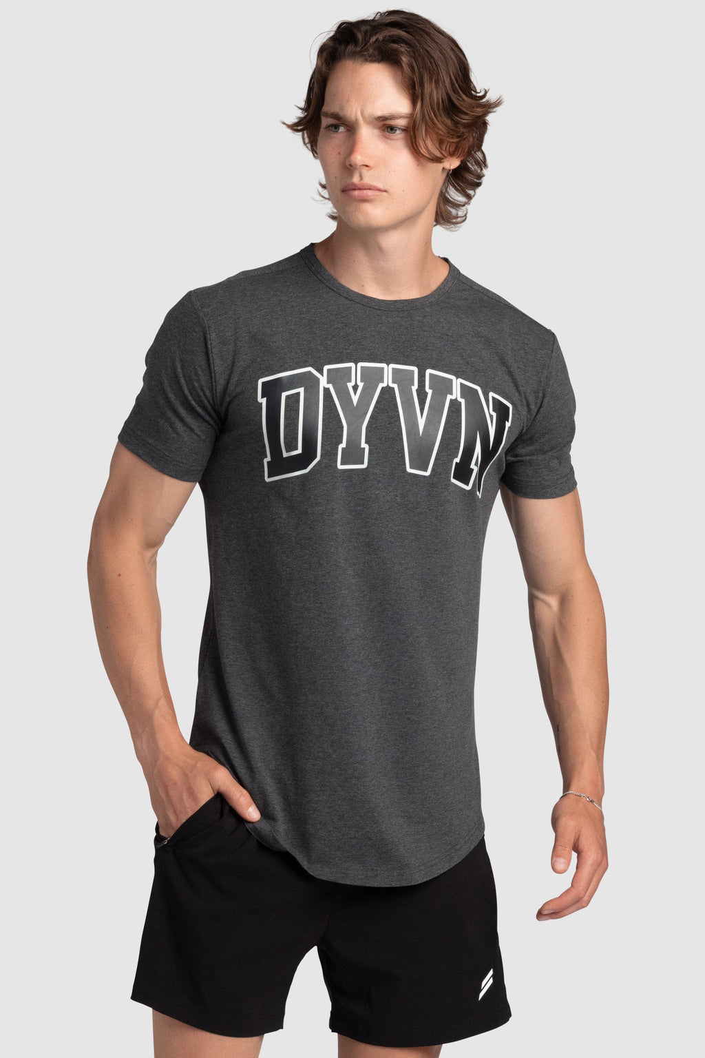 DYVN College Drop Tee - Charcoal