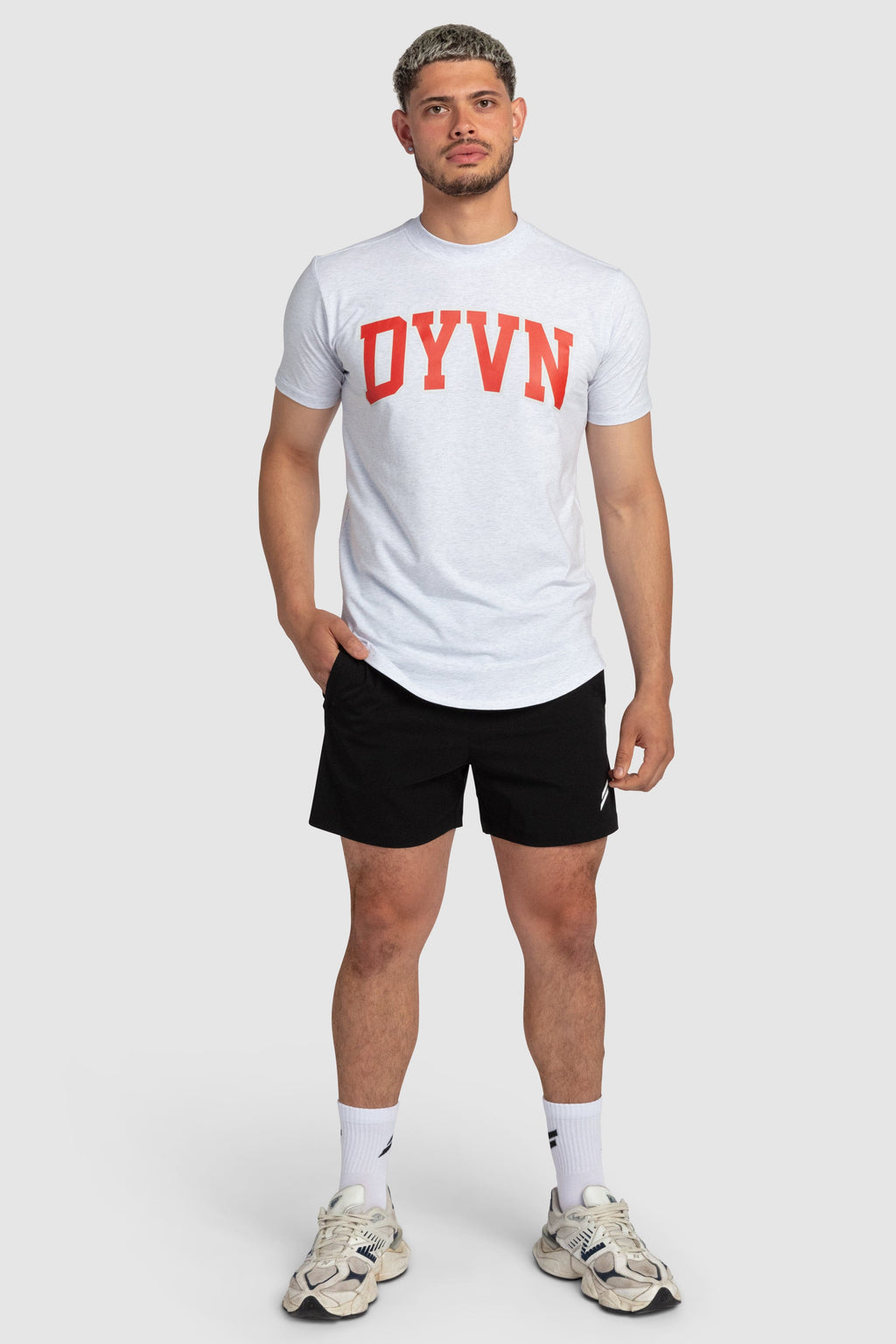 DYVN College Drop Tee - Grey Marle