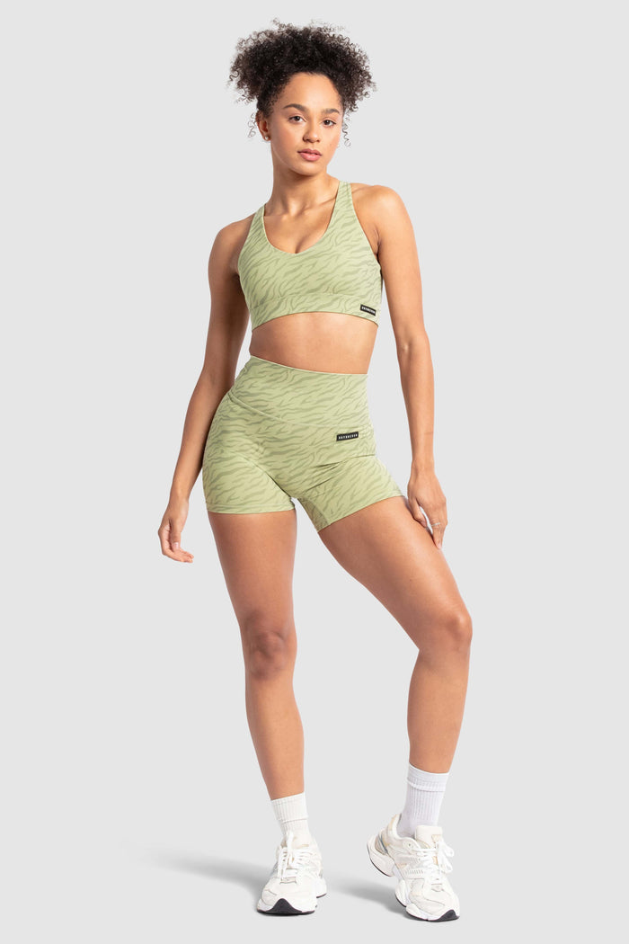 MotionSoft Shorts - Olive Zebra