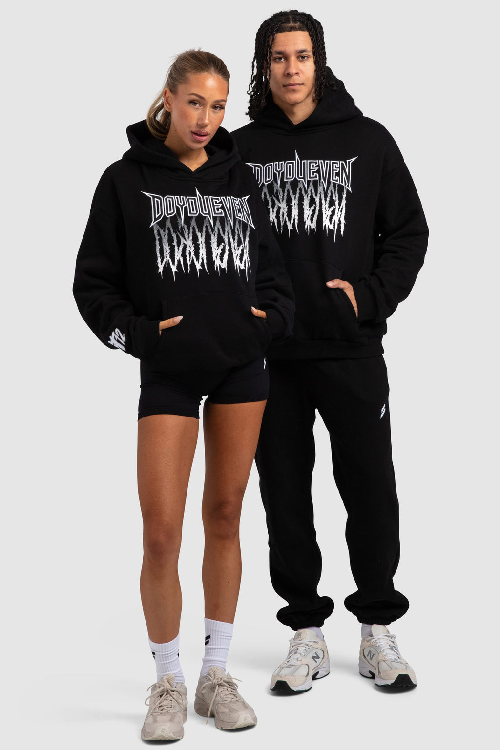 Oversized Heavyweight Distortion Hoodie - Black