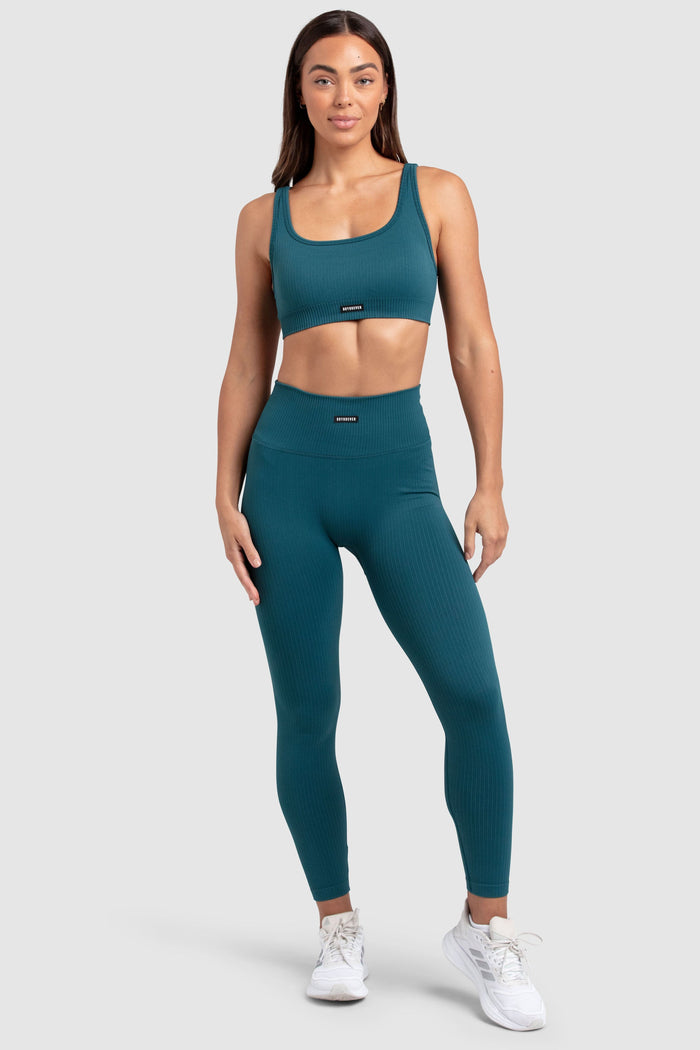 Ribbed Seamless Crop - Forest Green