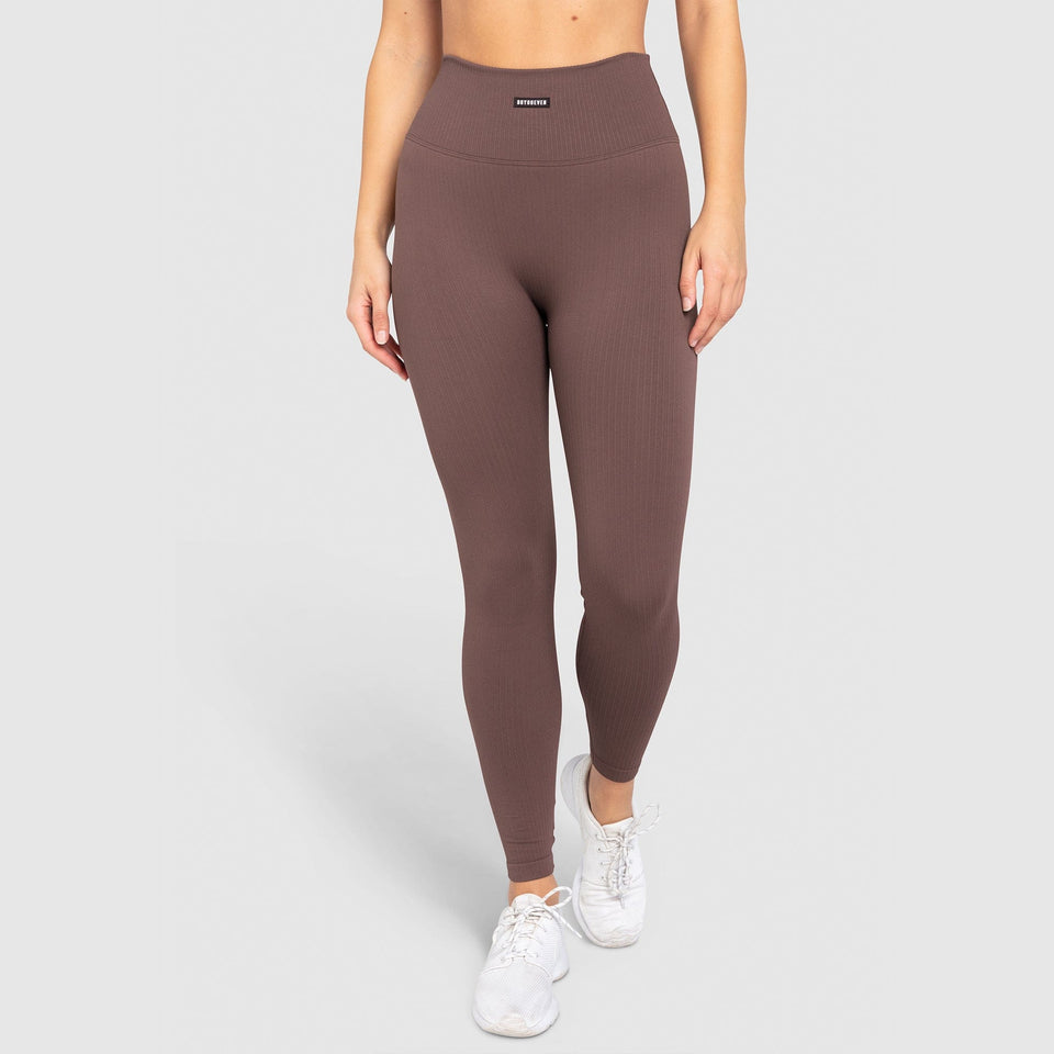 Brown Solid Pure Cotton Ankle Length Legging at Soch