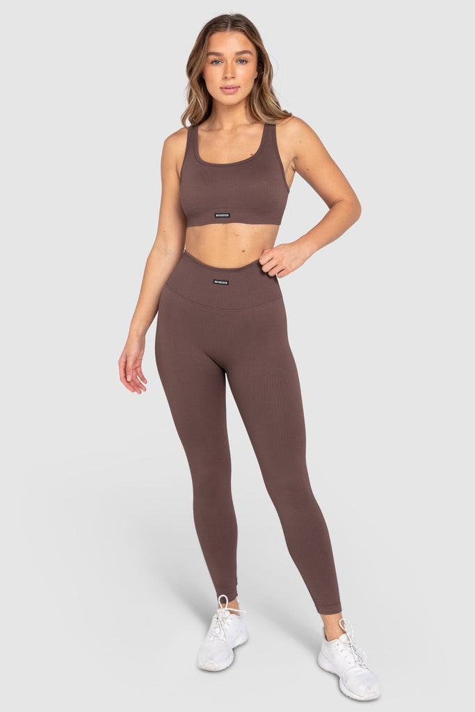 Ribbed Seamless Leggings - Espresso Brown – DOYOUEVEN