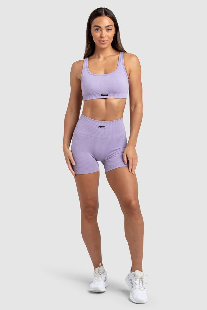 Ribbed Seamless Shorts - Soft Purple