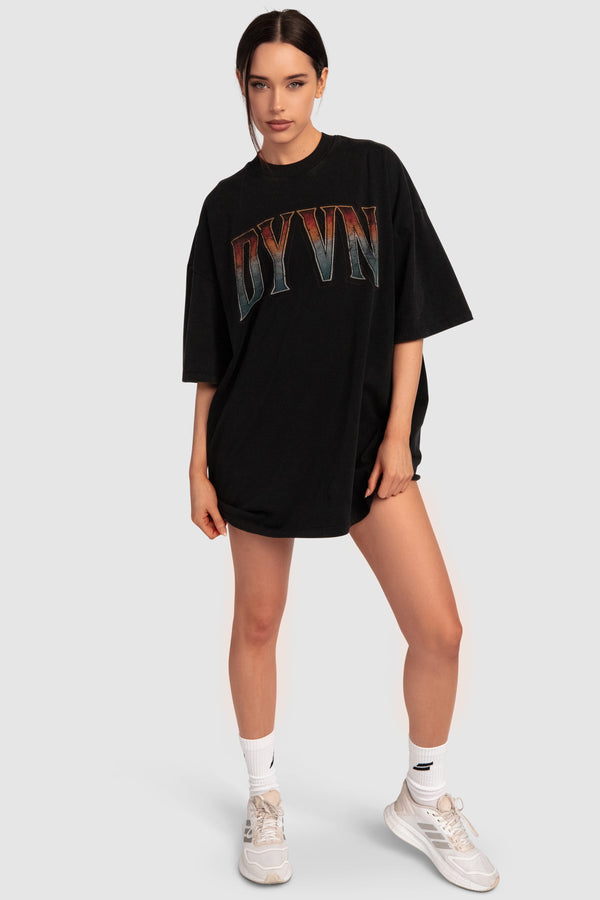 Sting Heavyweight Oversize Tee - Black Acid Wash – DOYOUEVEN