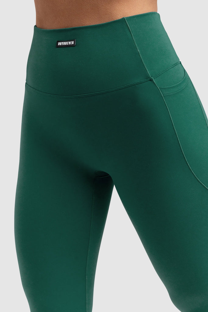 Lululemon Green/Grey Speckle Capri Leggings With Side Pockets Mesh