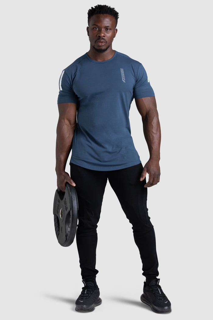 Dual Stripe Drop Tee - Navy