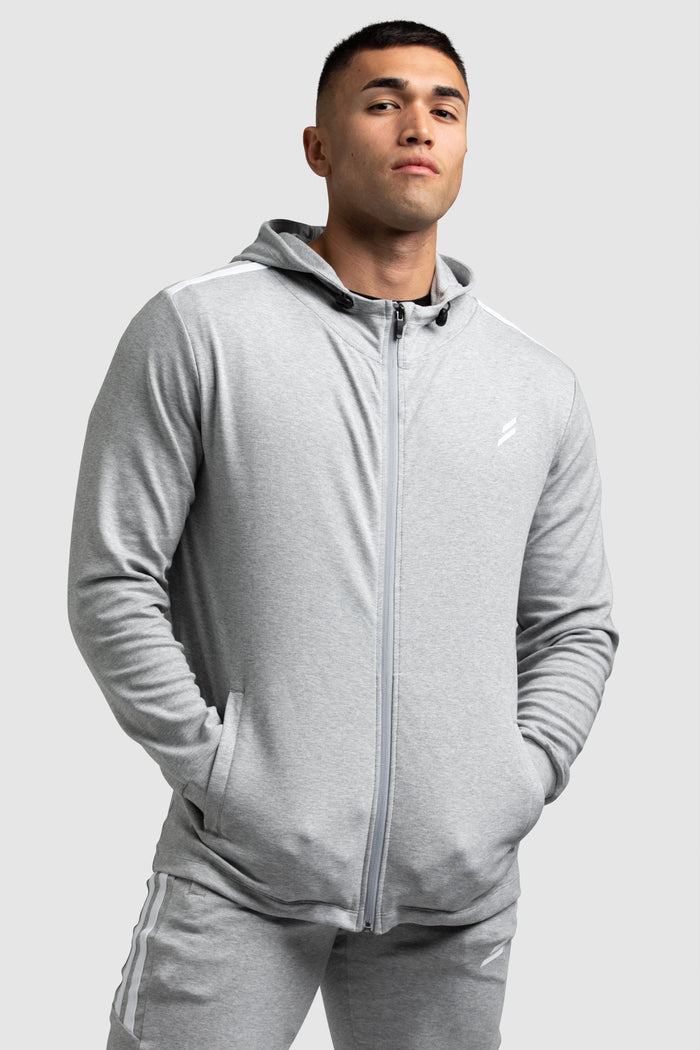 Dual Stripe Hoodie - Grey
