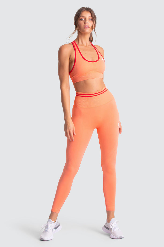 DYE Scrunch Seamless Leggings - Cantaloupe Orange