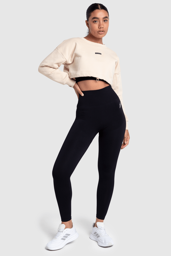 Everyday Cropped Jumper - Beige