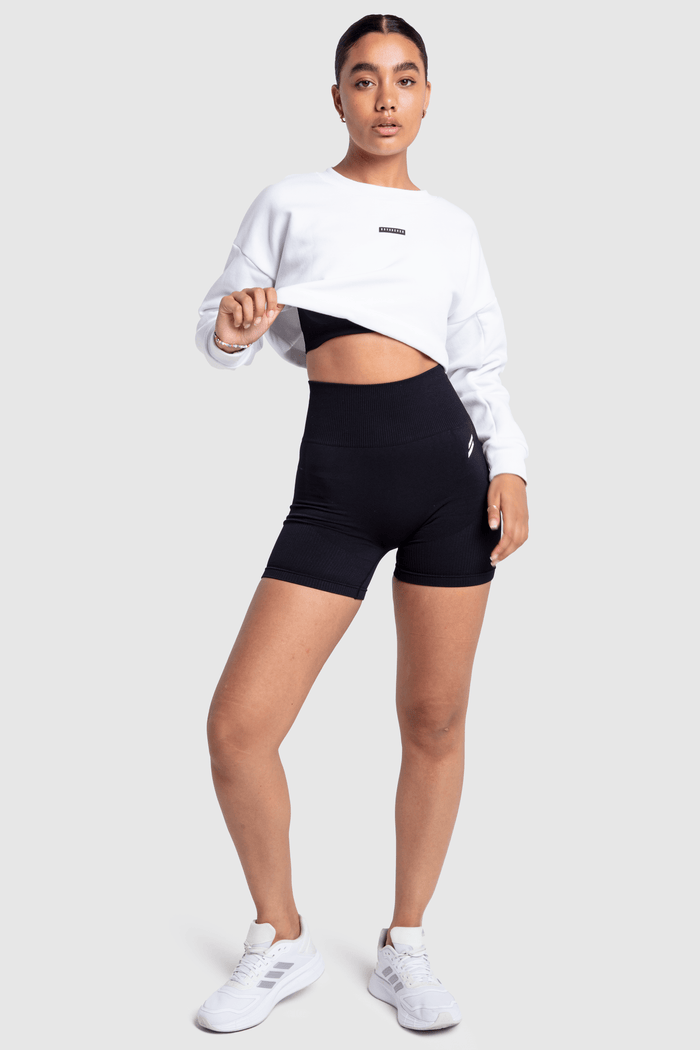 Everyday Cropped Jumper - White