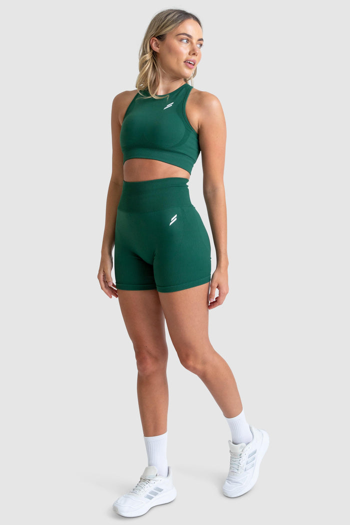 Impact Solid High-Neck Crop - Green